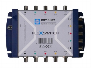 Verteiler 2-Fach 1 SAT 5 x Input / 10 x Output